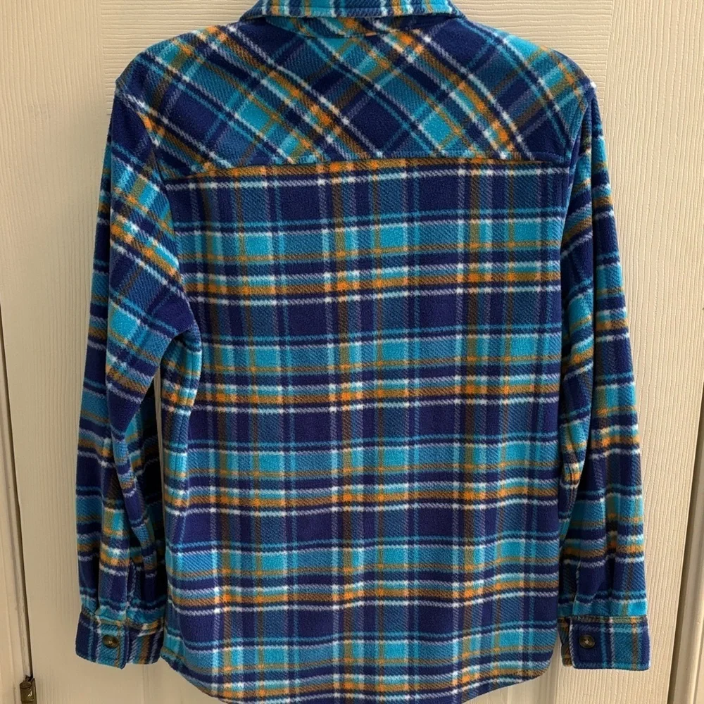 NWOT Gymboree Blue fleece Plaid boys Shirt size medium (7-8)
